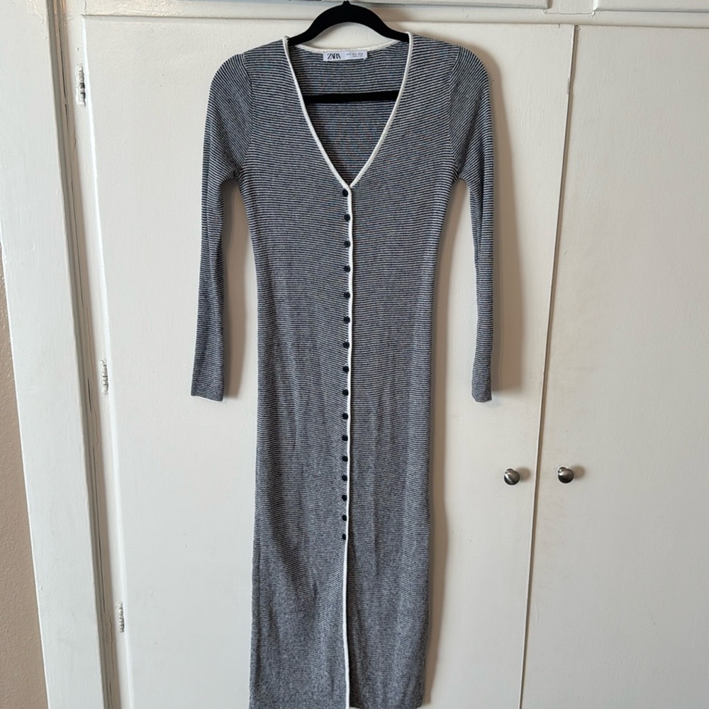 Zara Striped Button Down Dress